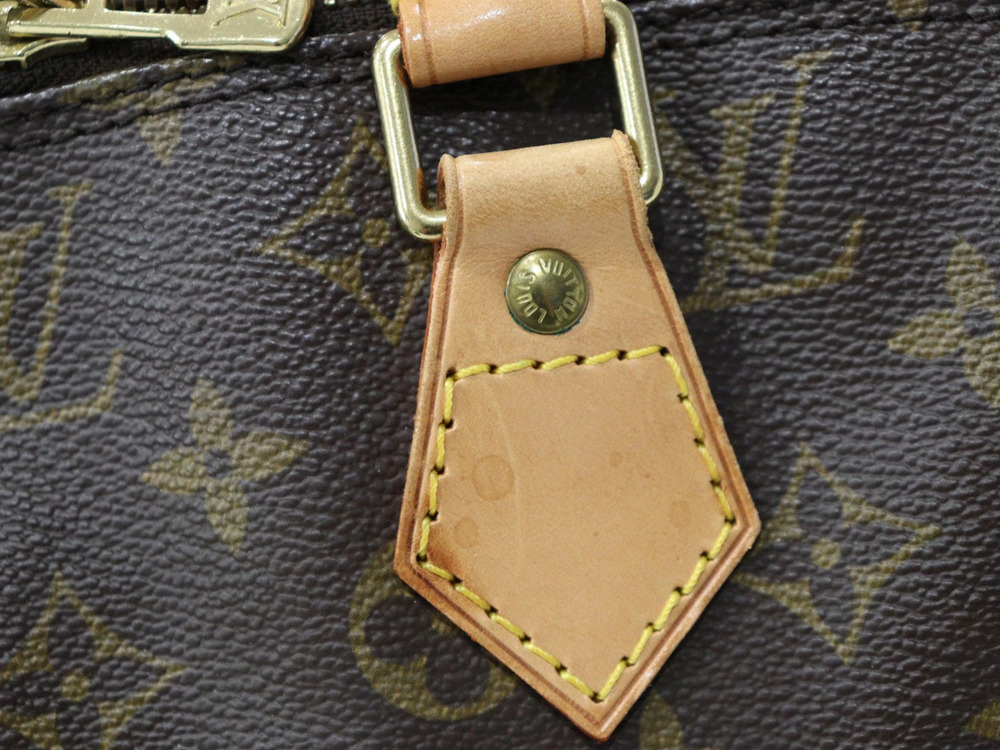 LOUIS VUITTON Alma Monogram Canvas Brown Handbag Double Zipper LV